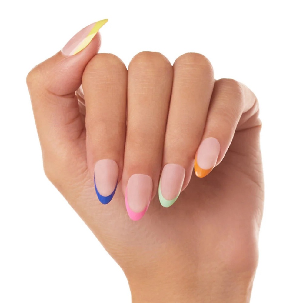 Glamnetic rainbow French tip press on nails in sprinkles NWT / NIB SEALED